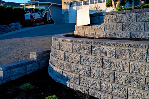 Stone Retaining Wall Repair in Marion