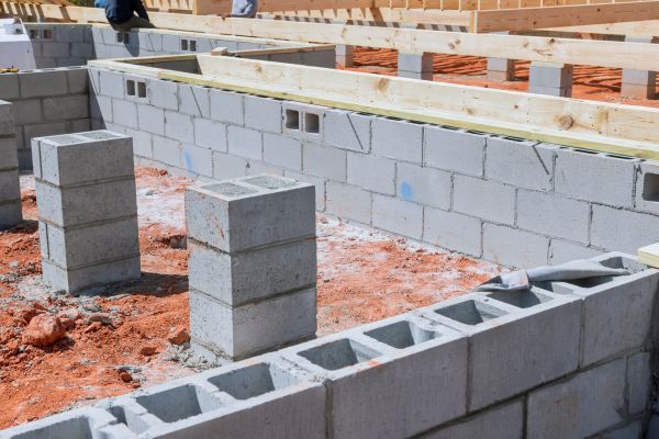 Cement Block Installation in Marion